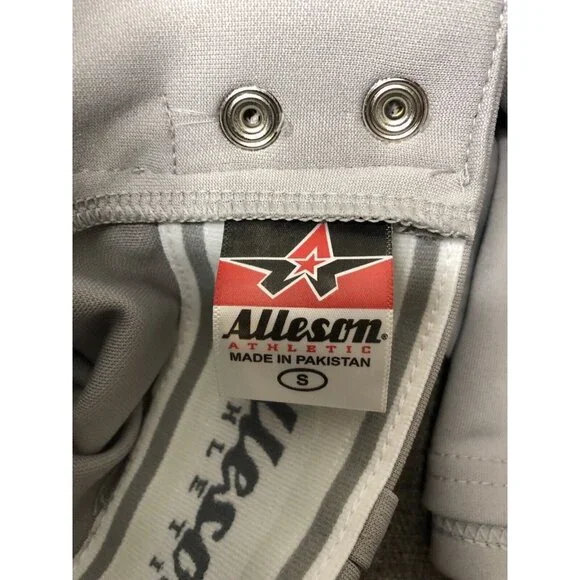 Alleson Athletic Mens Baseball Pants Size Small Red Stripe Open Bottom - Picture 4 of 5